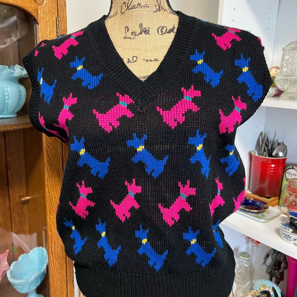 Colorful Dog Pattern Sweater - Picture 2 of 5